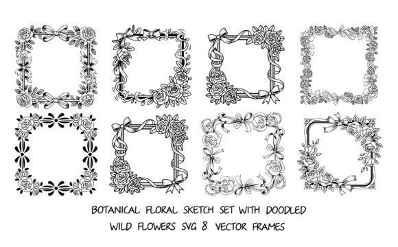 Botanical Floral Sketch Svg