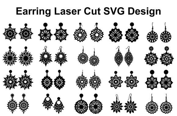 Elegant Floral Earrings SVG Set