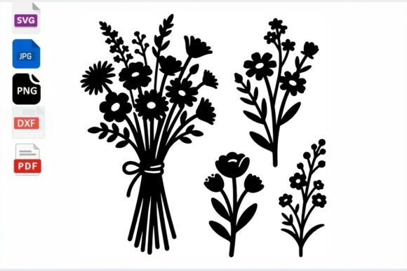 Floral Bouquet SVG Cut File Flowers