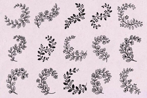 Floral Corner SVG Bundle Leaf Frame