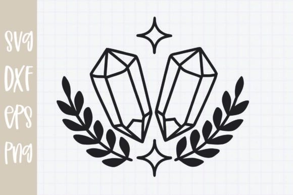 Floral Crystal Svg, Crystal Silhouette