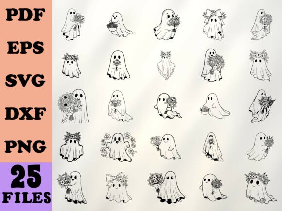 Floral Ghost Svg, Halloween Svg