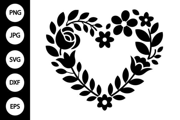 Flower Heart SVG, Floral Heart SVG
