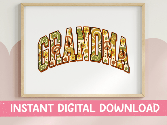 Grandma Retro Floral Groovy SVG