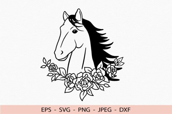Horse Svg Floral Horse Dxf Farm Animal