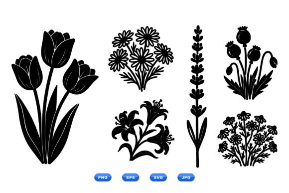 Minimal Floral Silhouette SVG