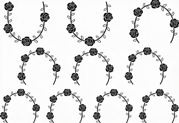 Rose Floral Borders SVG Clipart Frames