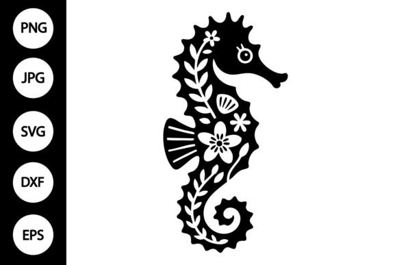 Seahorse Floral Arrangement SVG